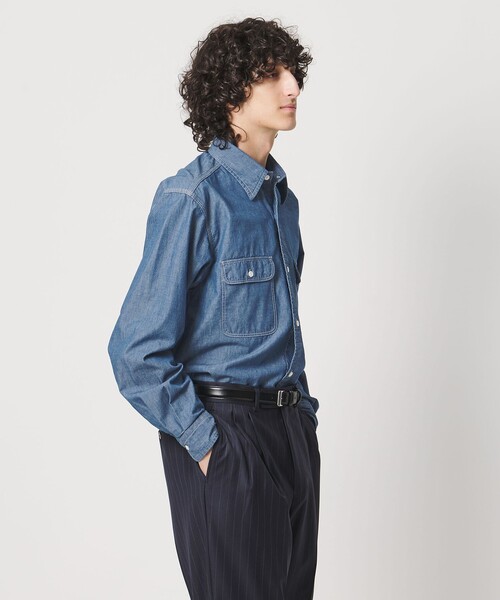 District（ディストリクト）の「＜District＞シャンブレー ダブルポケット レギュラーカラーシャツ（シャツ/ブラウス・メンズ・ブラック/ライトブルー・L/S/XL/M）」の20枚目の写真