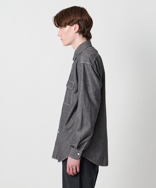 District（ディストリクト）の「＜District＞シャンブレー ダブルポケット レギュラーカラーシャツ（シャツ/ブラウス・メンズ・ブラック/ライトブルー・L/S/XL/M）」の17枚目の写真