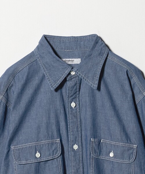District（ディストリクト）の「＜District＞シャンブレー ダブルポケット レギュラーカラーシャツ（シャツ/ブラウス・メンズ・ブラック/ライトブルー・L/S/XL/M）」の13枚目の写真