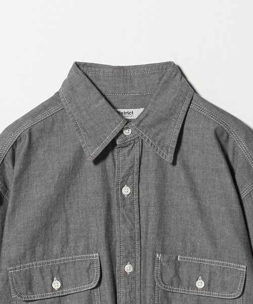 District（ディストリクト）の「＜District＞シャンブレー ダブルポケット レギュラーカラーシャツ（シャツ/ブラウス・メンズ・ブラック/ライトブルー・L/S/XL/M）」の6枚目の写真