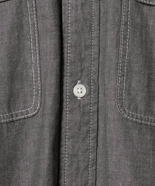 District（ディストリクト）の「＜District＞シャンブレー ダブルポケット レギュラーカラーシャツ（シャツ/ブラウス・メンズ・ブラック/ライトブルー・L/S/XL/M）」の5枚目の写真