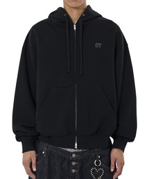 OPEN YY ストライプ ジップアップパーカー OY/オーワイ』STRIPE PATCH HOODIE ZIP UP/ストライプパッチジップ