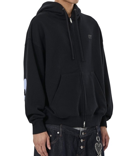 OY/オーワイ』STRIPE PATCH HOODIE ZIP UP/ストライプパッチ