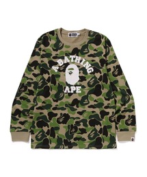 A BATHING APE(AxCVOGCv)ABC CAMO COLLEGE LS TEE(TVc/Jbg\[)