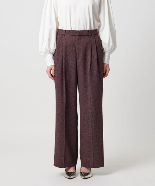 UNITED ARROWS（ユナイテッドアローズ）の「2タック メランジ ワイド パンツ ‐ウォッシャブル‐（その他パンツ・レディース・ブラック/ワイン・38/36/40/34）」の7枚目の写真