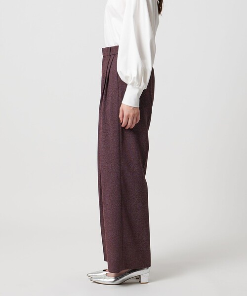 UNITED ARROWS（ユナイテッドアローズ）の「2タック メランジ ワイド パンツ ‐ウォッシャブル‐（その他パンツ・レディース・ブラック/ワイン・38/36/40/34）」の8枚目の写真