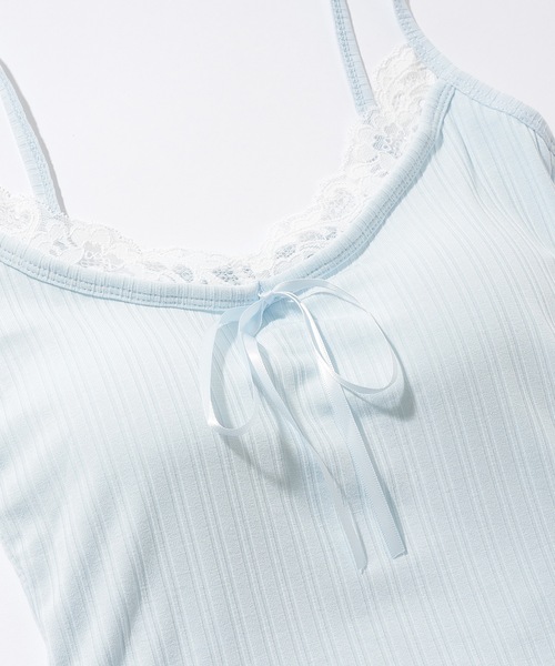 Lace Ladies(レースレディース)の「レース レイヤード リボン カップ付き キャミソール(キャミソール・レディース・ブルー/ブラック/ホワイト・FREE)」の7枚目の写真