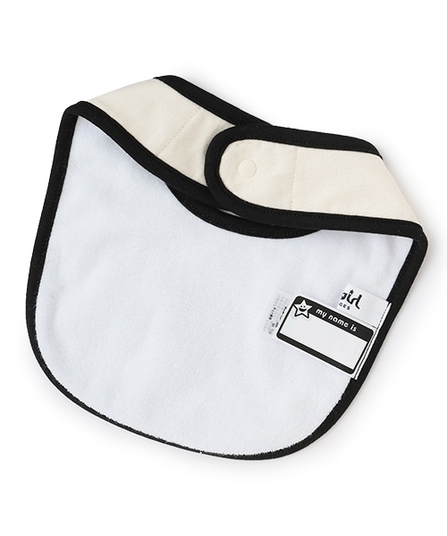 X-girl Stages（エックスガールステージス）の「ラメロゴプリントスタイ（スタイ/よだれかけ・キッズ・ライトブルー/アイボリー・F）」の3枚目の写真