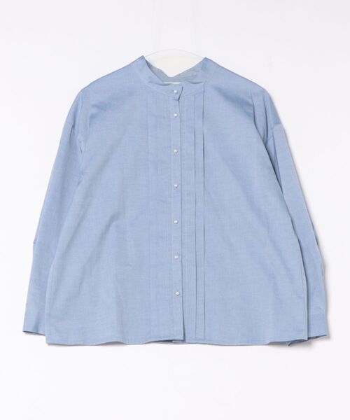 NIMES（ニーム）の「パール釦スタンドタックシャツ（シャツ/ブラウス・レディース・ネイビー/ホワイト/ブルー・FREE）」の3枚目の写真