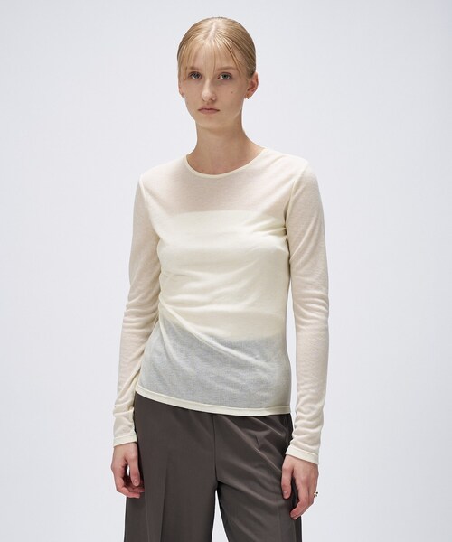 手洗い可】シアークルーネックプルオーバー（Tシャツ/カットソー