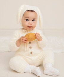 BREEZE | FUN!FAN!ANIMAL　マシュマロカバーオール＆ボンネットセット(ロンパース)