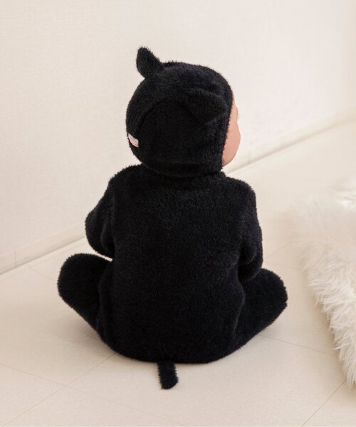 BREEZE（ブリーズ）の「FUN!FAN!ANIMAL　マシュマロカバーオール＆ボンネットセット（ロンパース・キッズ・ブラック/オフホワイト・70/80）」の22枚目の写真