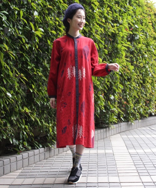 セール】SUPER HAKKA×保坂優子 先染めコットンシャーリング「森と