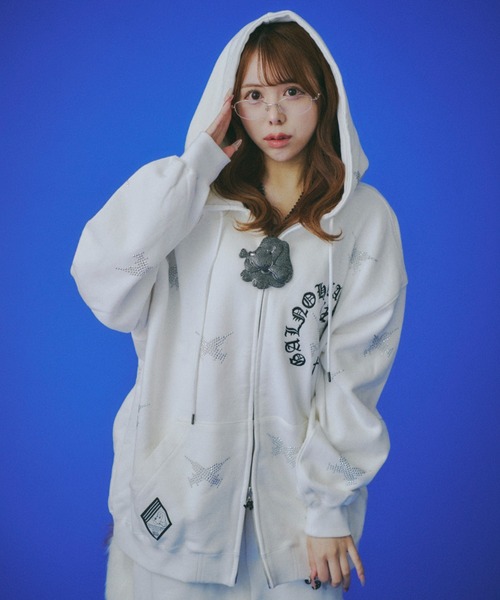 GALFY】ピカピカ注射器パーカー / 【ガルフィー】ラインストーンロゴ