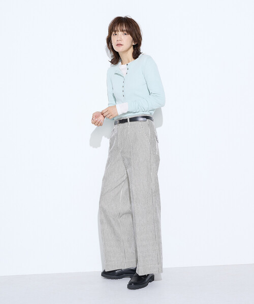 COMME CA Wardrobe（コムサワードローブ）の「14G総針編 ニットプルオーバー（ニット/セーター・レディース・グレー/ミント・FREE）」の21枚目の写真