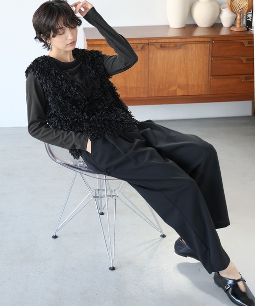 itto...(イット)の「ボートネックリブカットソー(Tシャツ/カットソー・レディース・アイボリー/チャコール・M)」の20枚目の写真