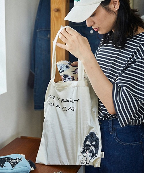 セール】サテン刺繍トート[うちの猫博]（トートバッグ）｜studio CLIP