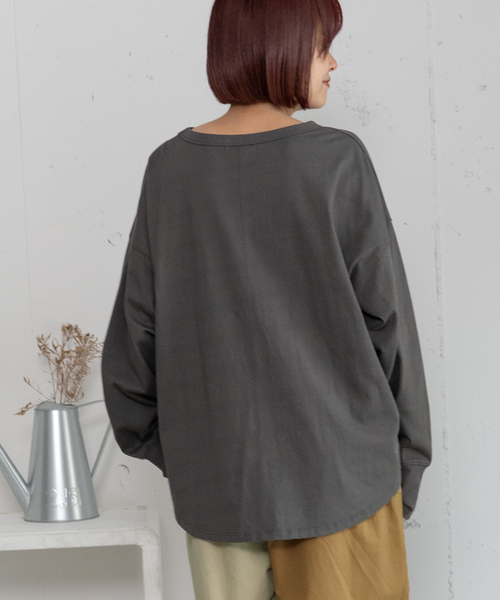 POU DOU DOU（プードゥドゥ）の「スワンレイクプリントロンT（Tシャツ/カットソー・レディース・オートミール/ダークグレー/レッド・M）」の7枚目の写真