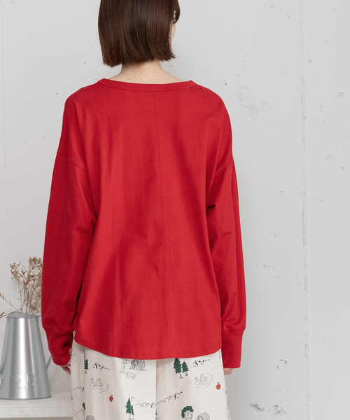 POU DOU DOU（プードゥドゥ）の「スワンレイクプリントロンT（Tシャツ/カットソー・レディース・オートミール/ダークグレー/レッド・M）」の16枚目の写真