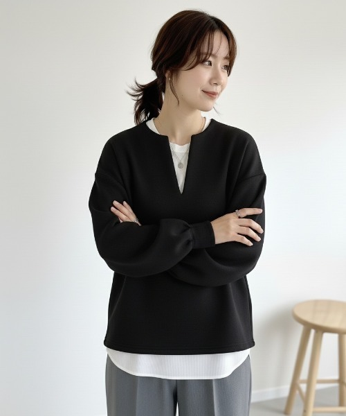 専用　 黒アイボリー カジュアル長袖トップス KIREILABO グンゼ キレイラボ ハイネック 長袖 トップス レディース