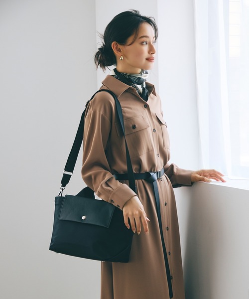 Breath TOPKAPI(ブレストプカピ)の「【Breath TOPKAPI】DAY TRIPPER デイトリッパー ナイロン 2way ミニ トートバッグ(トートバッグ・レディース・ブラック/グレイッシュベージュ/ブラウン・FREE)」の4枚目の写真