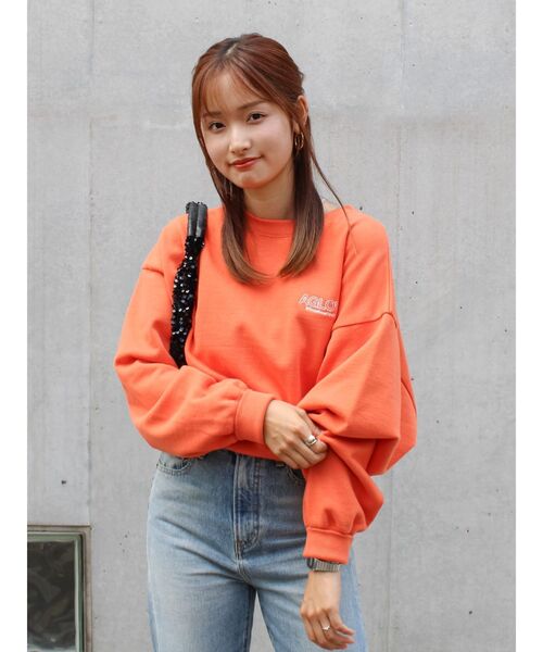 Ungrid(アングリッド)の「ロゴ刺繍ショートスウェット(スウェット・レディース・ライトグレー/オレンジ/グリーン・FREE)」の10枚目の写真