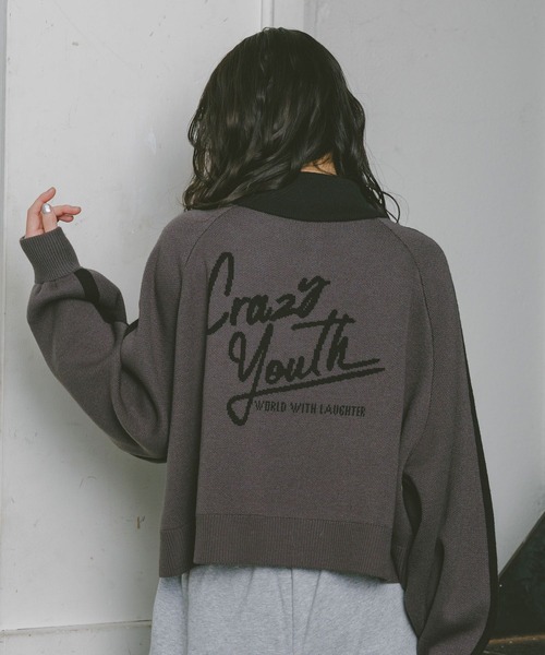 repipi armario（レピピ アルマリオ）の「ハーフZIPラインニット（ニット/セーター・キッズ・チャコールグレー×ブラック/サックスブルー/アイボリー・SMALL/LARGE/MEDIUM）」の3枚目の写真