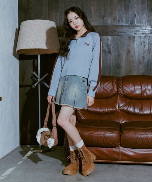 ハーフZIPラインニット（ニット/セーター）｜repipi armario（レピピ