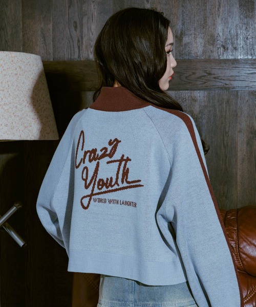 repipi armario（レピピ アルマリオ）の「ハーフZIPラインニット（ニット/セーター・キッズ・チャコールグレー×ブラック/サックスブルー/アイボリー・SMALL/LARGE/MEDIUM）」の16枚目の写真