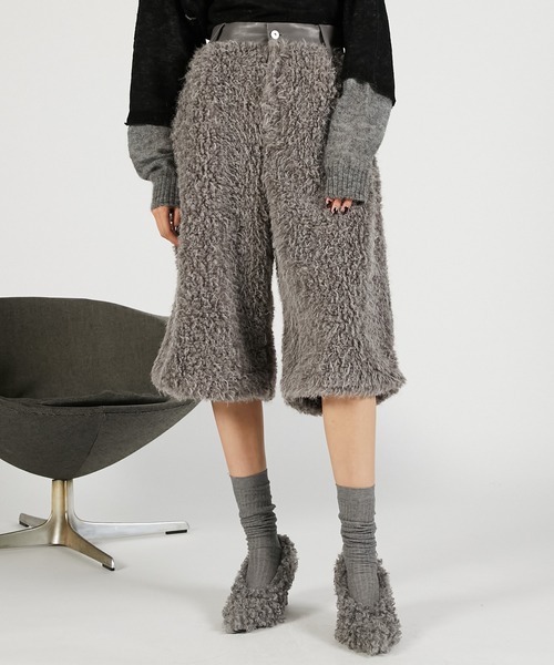 PRANK PROJECT（プランクプロジェクト）の「ファーコンビハーフパンツ / Fur Combination Half Pants（その他パンツ・レディース・ホワイト/グレー・36/38）」の9枚目の写真