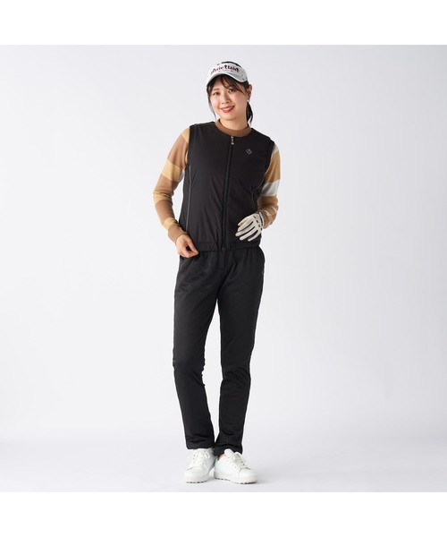 marie claire（マリ・クレール）の「marie claire GOLF マリクレールゴルフ ゴルフウェア ワンポイント ロゴ サイドライン入り ストレッチ 撥水 薄中綿 ベスト（ダウンベスト・レディース・グレー/ブラック/ホワイト・LL/M/L）」の8枚目の写真