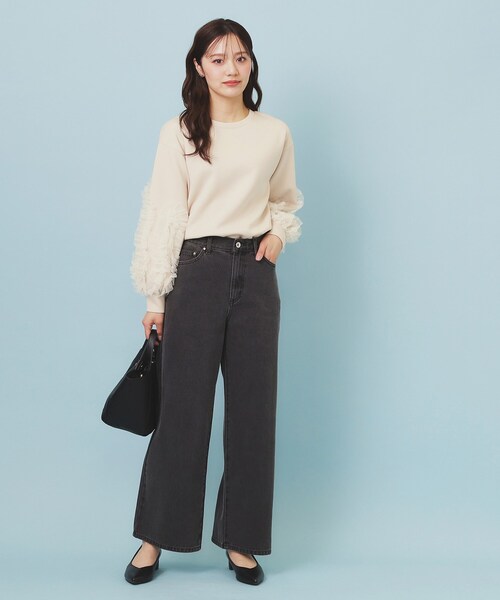 index(インデックス)の「フリルスリーブトップス【洗濯機OK】(Tシャツ/カットソー・レディース・ナチュラル/サックスブルー/ブラック・00)」の14枚目の写真