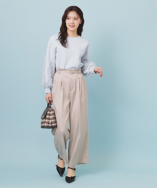 index(インデックス)の「フリルスリーブトップス【洗濯機OK】(Tシャツ/カットソー・レディース・ナチュラル/サックスブルー/ブラック・00)」の17枚目の写真