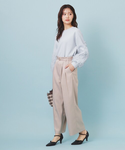 index(インデックス)の「フリルスリーブトップス【洗濯機OK】(Tシャツ/カットソー・レディース・ナチュラル/サックスブルー/ブラック・00)」の18枚目の写真