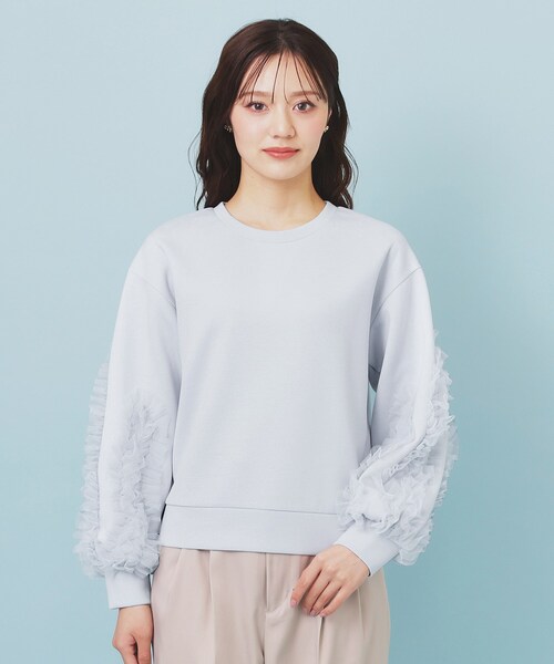 index(インデックス)の「フリルスリーブトップス【洗濯機OK】(Tシャツ/カットソー・レディース・ナチュラル/サックスブルー/ブラック・00)」の20枚目の写真