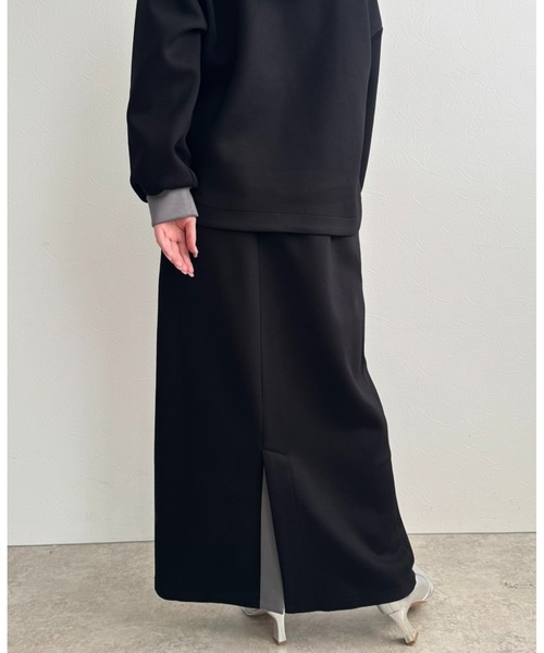 LHELBIE（レルビエ）の「バイカラーダンボールスカート（スカート・レディース・ネイビー/アイボリー/ブラック・M）」の10枚目の写真