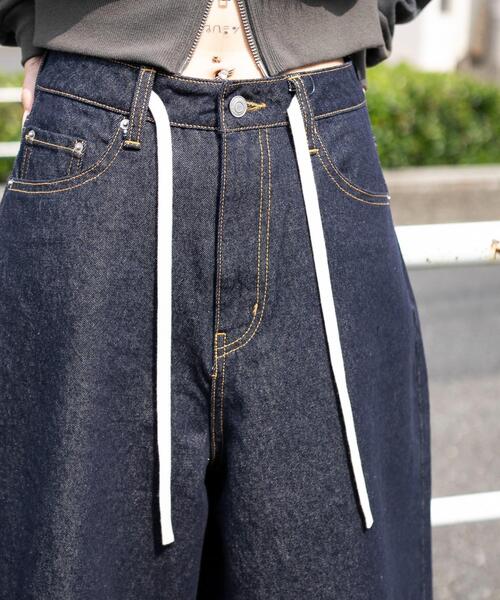 WEGO（ウィゴー）の「WEGO/【25年秋冬新作】リジッドバギーハーフパンツ（デニムパンツ・レディース・インディゴブルー・MEDIUM/SMALL）」の3枚目の写真