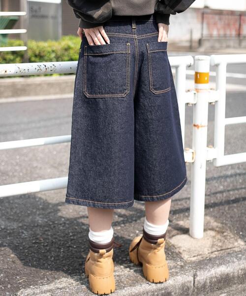 WEGO（ウィゴー）の「WEGO/【25年秋冬新作】リジッドバギーハーフパンツ（デニムパンツ・レディース・インディゴブルー・MEDIUM/SMALL）」の9枚目の写真