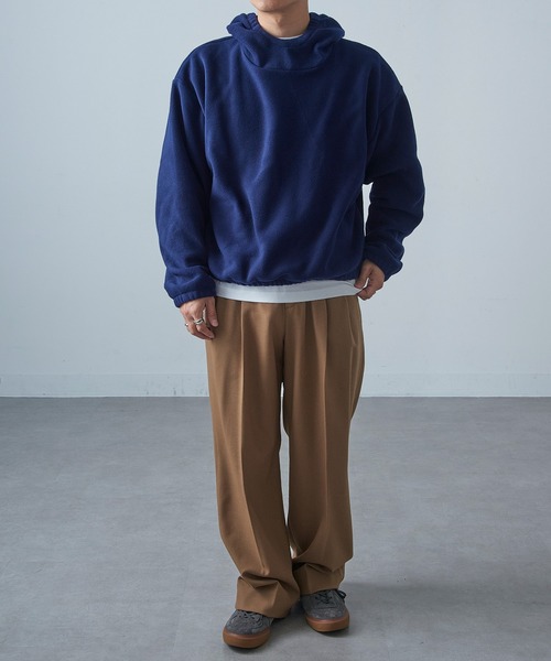 LOS ANGELES APPAREL（ロサンゼルスアパレル）の「【Los Angeles Apparel】Polar Fleece Pullover Hoodie ポーラーフリース プルオーバーパーカー フーディー USA製 L-PF409 UNTR（パーカー・メンズ・グリーン/ネイビー/ブラック・S/M/L/XL）」の4枚目の写真