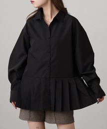 コクーンスリーブプリーツヘムシャツ
