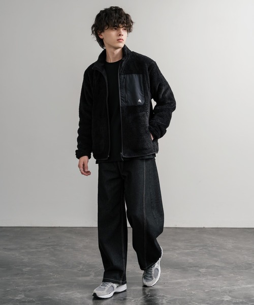 ツモリチサト　スノードットブルゾン　裏ボアフリース　水玉　M ブラック ツモリチサト スノードットブルゾン 裏ボアフリース 水玉 M ネイビー