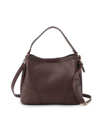 Reflect | 【収納力◎／付属ストラップあり】バイカラーステッチバッグ(ハンドバッグ)