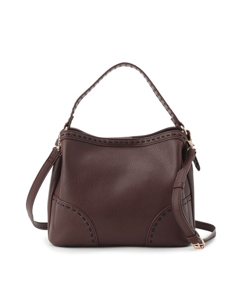 Reflect(リフレクト)の「【収納力◎/付属ストラップあり】バイカラーステッチバッグ(ハンドバッグ・レディース・ブラック/ライトベージュ/ブラウン系その他・00)」の1枚目の写真