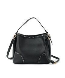 Reflect | 【収納力◎／付属ストラップあり】バイカラーステッチバッグ(ハンドバッグ)