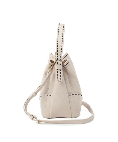 Reflect(リフレクト)の「【収納力◎/付属ストラップあり】バイカラーステッチバッグ(ハンドバッグ・レディース・ブラック/ライトベージュ/ブラウン系その他・00)」の14枚目の写真