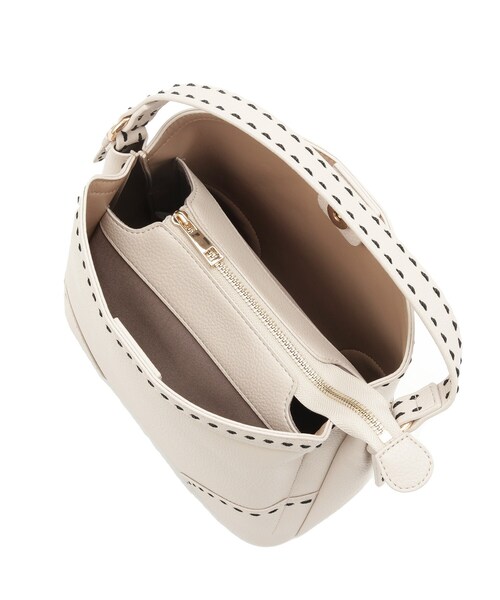 Reflect(リフレクト)の「【収納力◎/付属ストラップあり】バイカラーステッチバッグ(ハンドバッグ・レディース・ブラック/ライトベージュ/ブラウン系その他・00)」の20枚目の写真