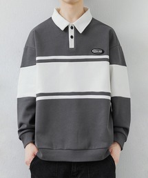 aimoha(ACn)̃|VczFjbgXEFbg/Polo shirt style knit sweatshirt(|Vc)
