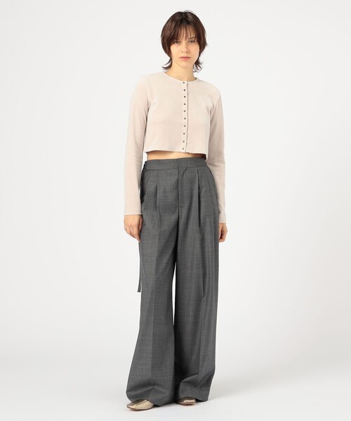 BACCA（バッカ）の「ヘビーベロア ショートカーディガン（カーディガン/ボレロ・レディース・ブラック/ライトベージュ・S）」の3枚目の写真