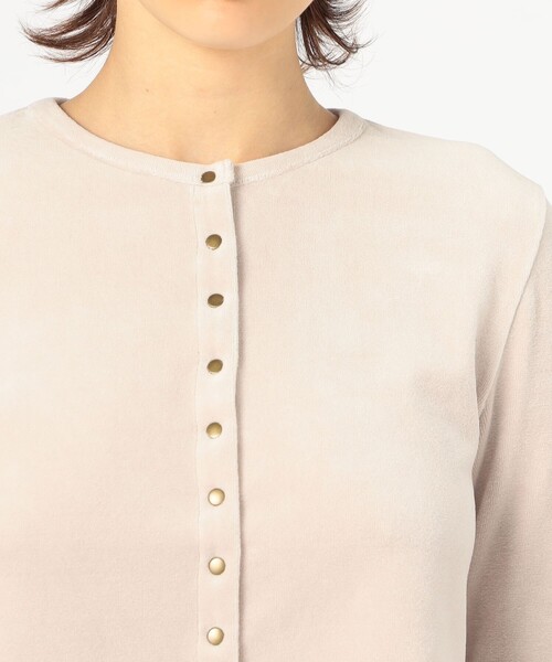 BACCA（バッカ）の「ヘビーベロア ショートカーディガン（カーディガン/ボレロ・レディース・ブラック/ライトベージュ・S）」の9枚目の写真