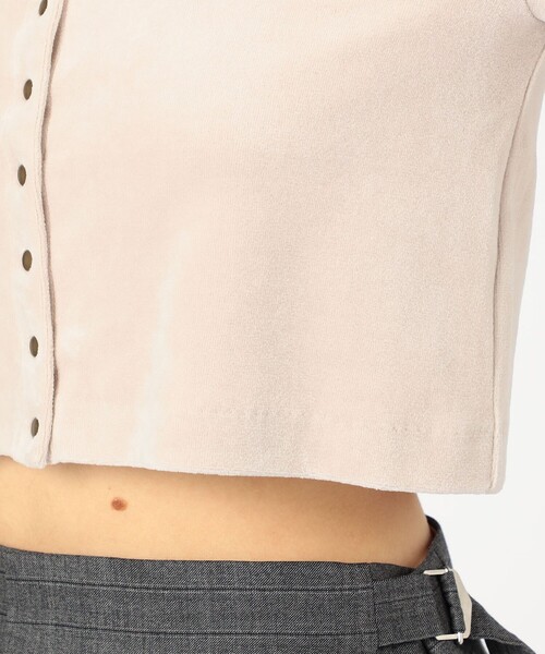 BACCA（バッカ）の「ヘビーベロア ショートカーディガン（カーディガン/ボレロ・レディース・ブラック/ライトベージュ・S）」の4枚目の写真